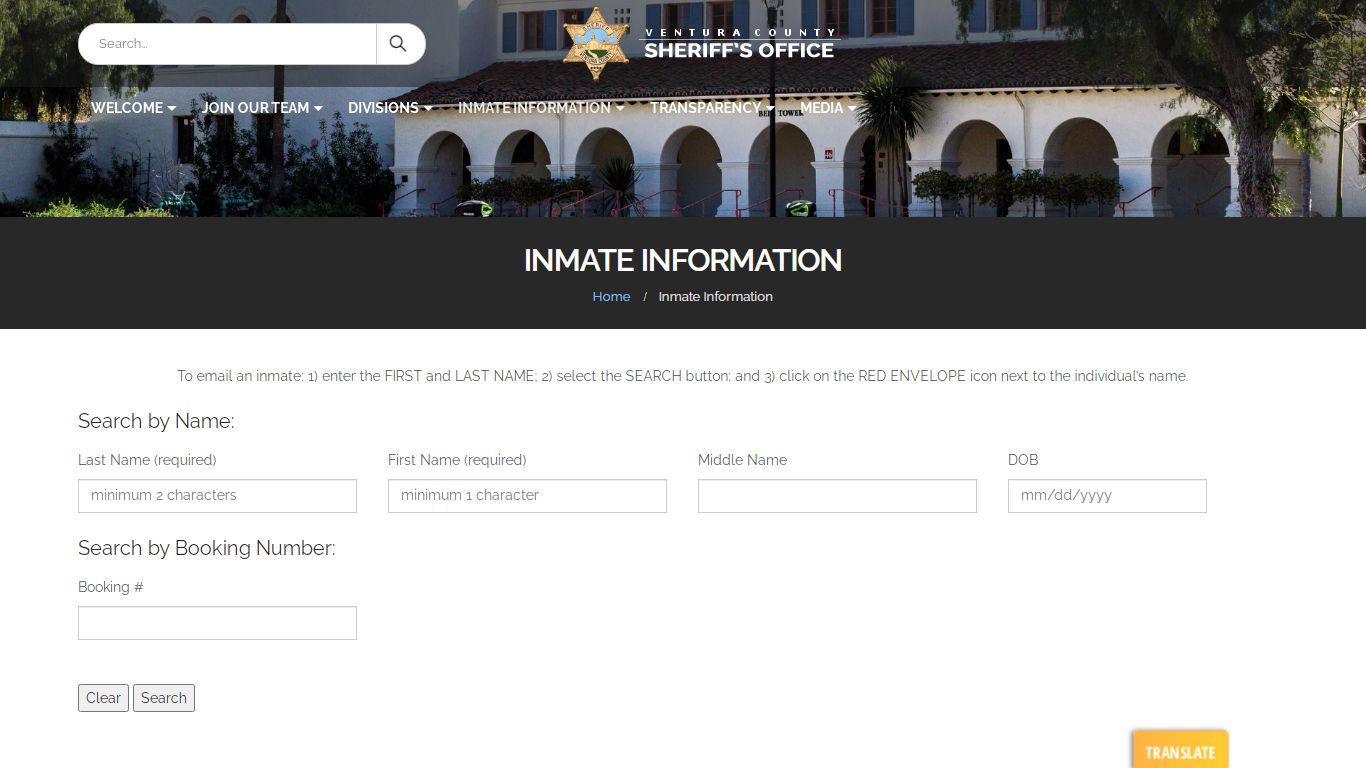 Inmate Information - Ventura County Sheriff's Office