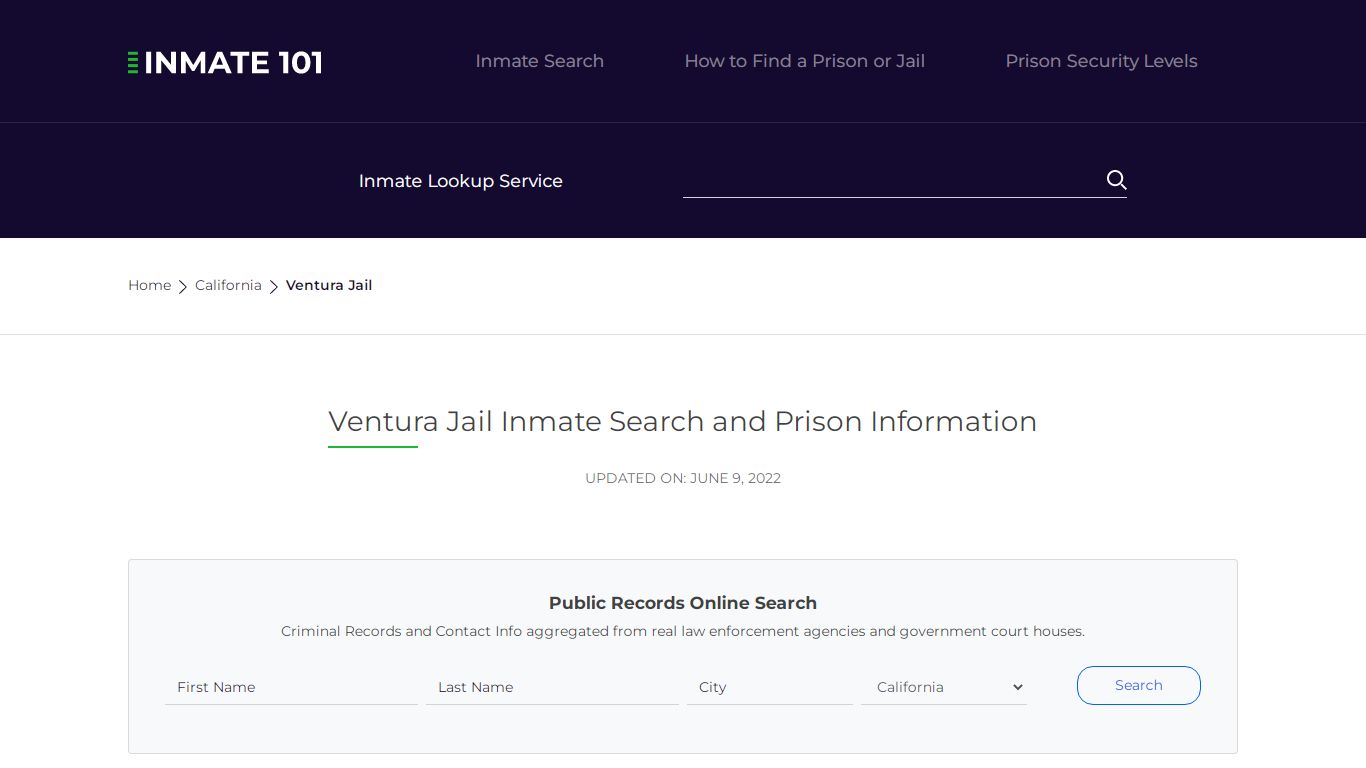 Ventura Jail Inmate Search, Visitation, Phone no ...